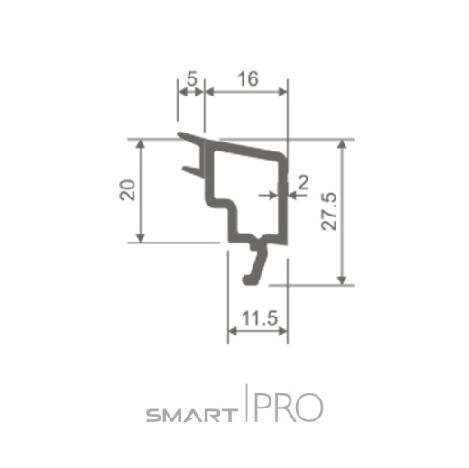 Штапик стандартный 16 мм на стеклопакет 24мм в Петропавловске